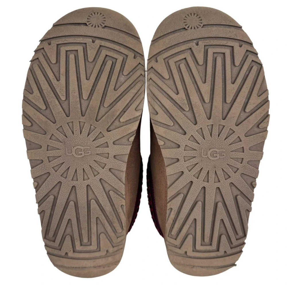 UGG Tasman Slip On Kids Sz 3 Chestnut Suede Sheepskin Casual Clog Slipper